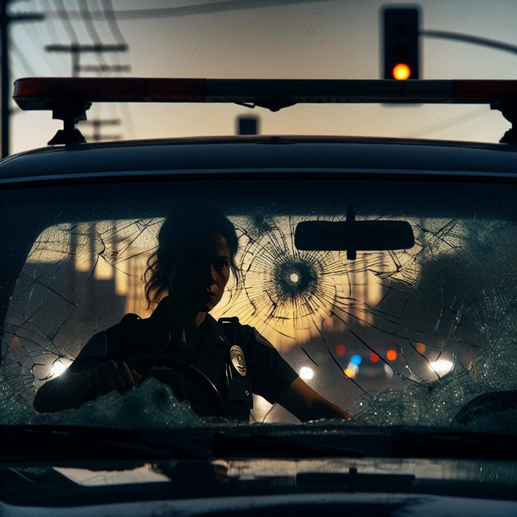 Video shows officer trapped inside cruiser as vandals smash windshield 1 Video shows officer trapped inside cruiser as vandals smash windshield