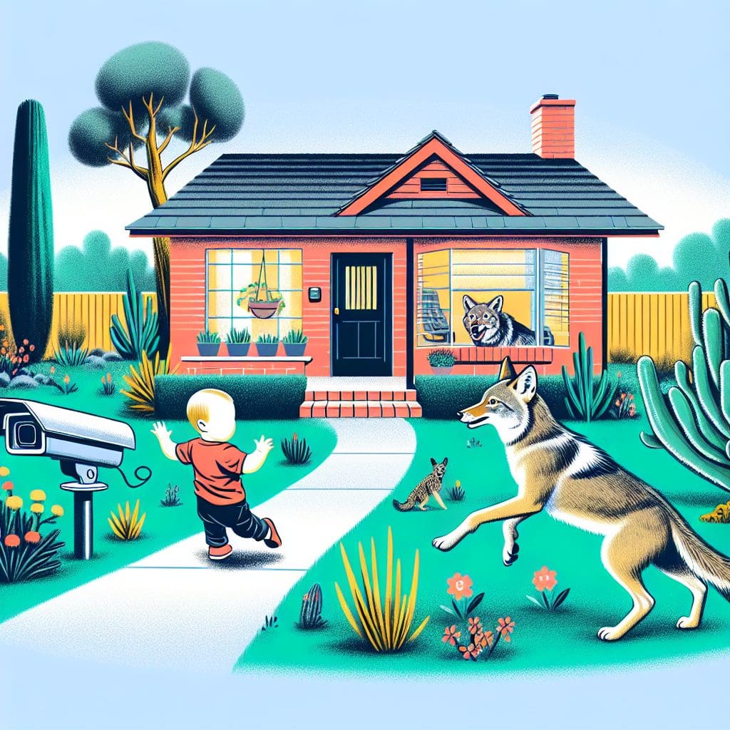 Toddler chased by coyote in Pasadena frontyard caught on surveillance video 1 Toddler chased by coyote in Pasadena frontyard caught on surveillance video