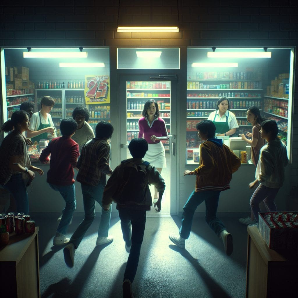 Teen mob loots Sacramento Chevron store, leaving single employee overwhelmed. 1 Teen mob loots Sacramento Chevron store, leaving single employee overwhelmed.