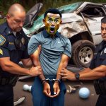 Bodycam footage reveals a shocked Tiger Woods in handcuffs following Florida rollover accident. 1 Bodycam footage reveals a shocked Tiger Woods in handcuffs following Florida rollover accident.